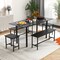 5 Piece Dining Table Set for 4-6, Includes 2 Benches & 2 Stools, Ideal for Kitchen & Dining Room
